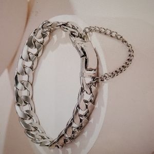 7" Men Silver Link Chain Bracelets